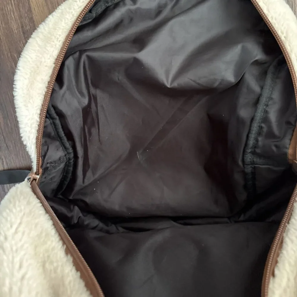 KAVU Sherpa Fleece Backpack Y2K Vegan Outdoor Large Travel Boho Nature Explore